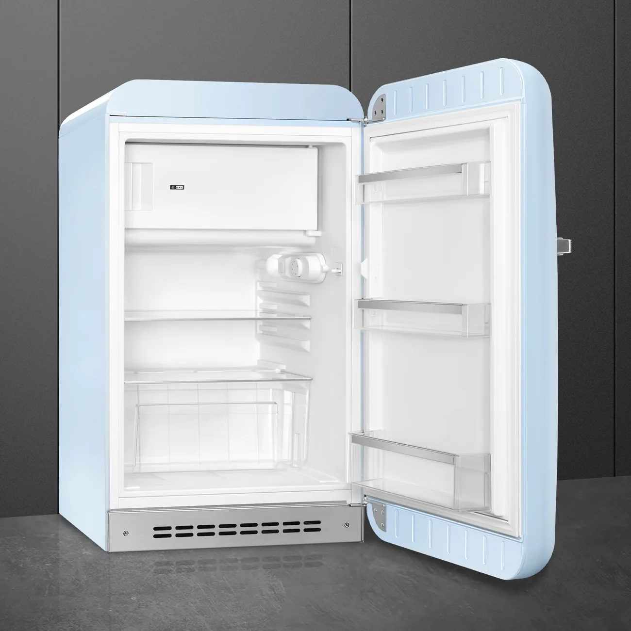 Smeg FAB10RPB6 Retro Mini Buzdolabı Pastel Mavi Sağ Menteşe - Görsel 5