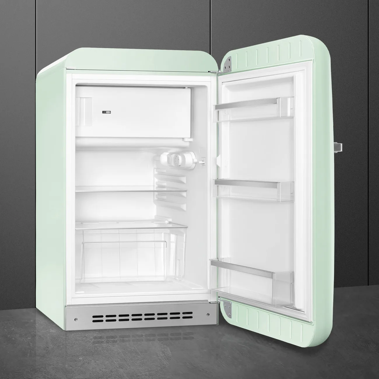Smeg FAB10RPG6 Retro Mini Buzdolabı Pastel Yeşil Sağ Menteşe - Görsel 5