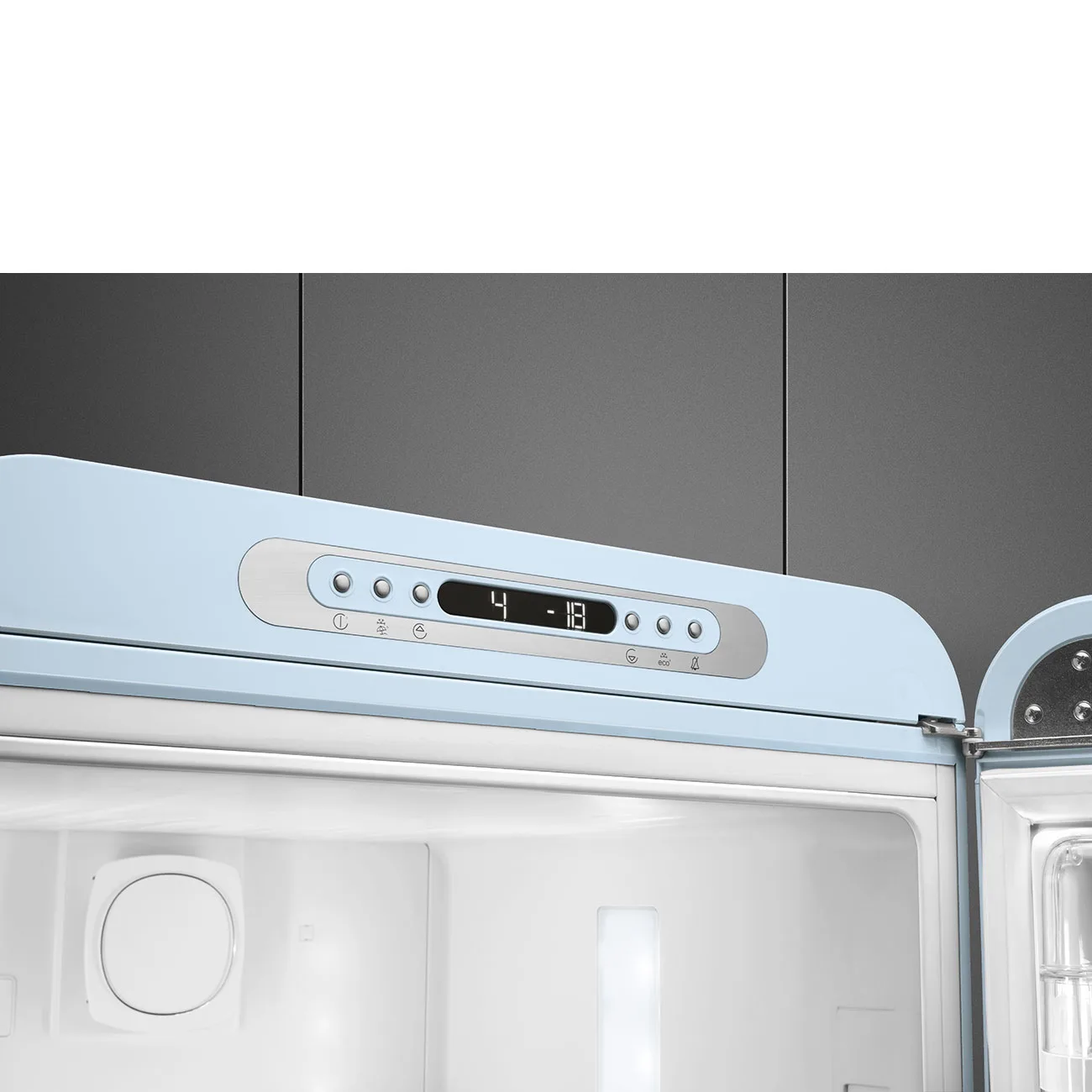 Smeg FAB32RPB6 Retro Dondurucu Altta 2 Kapılı Buzdolabı Pastel Maviı Sağ Menteşe - Görsel 6