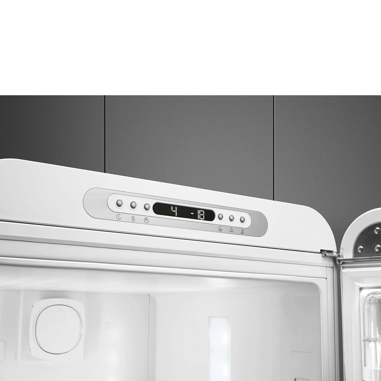 Smeg FAB32RWH6 Retro Dondurucu Altta 2 Kapılı Buzdolabı Beyaz Sağ Menteşe - Görsel 6