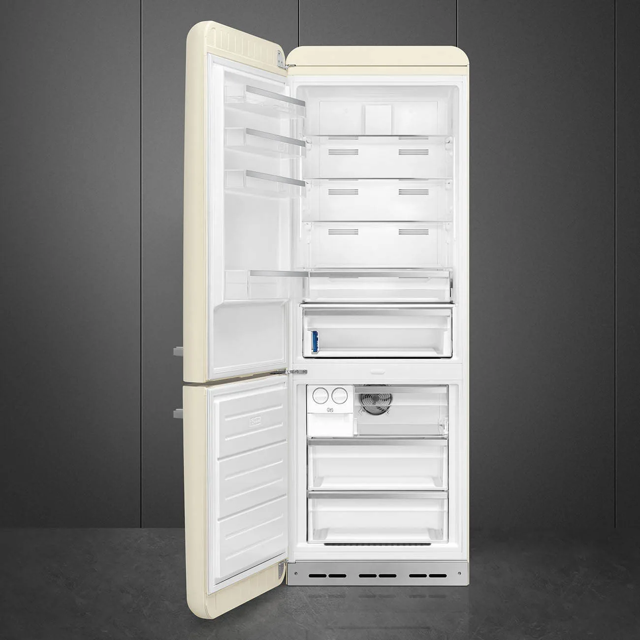 Smeg FAB38LCR6 Retro Dondurucu Altta 2 Kapılı Buzdolabı Krem Sol Menteşe - Görsel 2