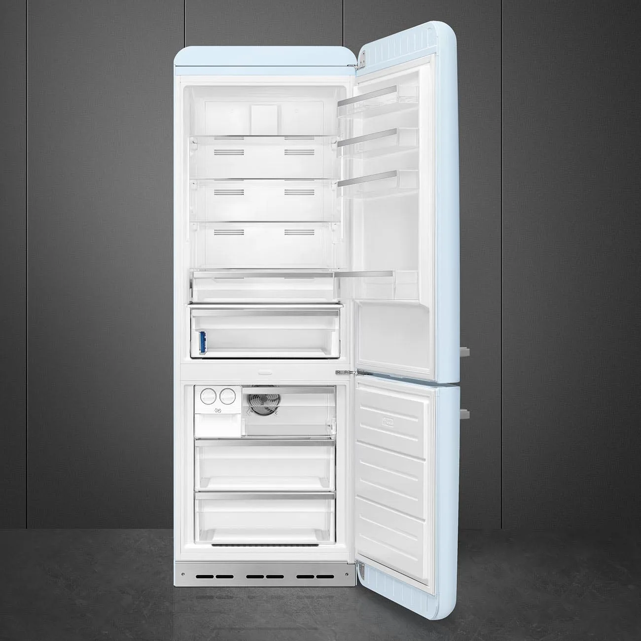 Smeg FAB38RPB6 Retro Dondurucu Altta 2 Kapılı Buzdolabı Pastel Mavi Sağ Menteşe - Görsel 2
