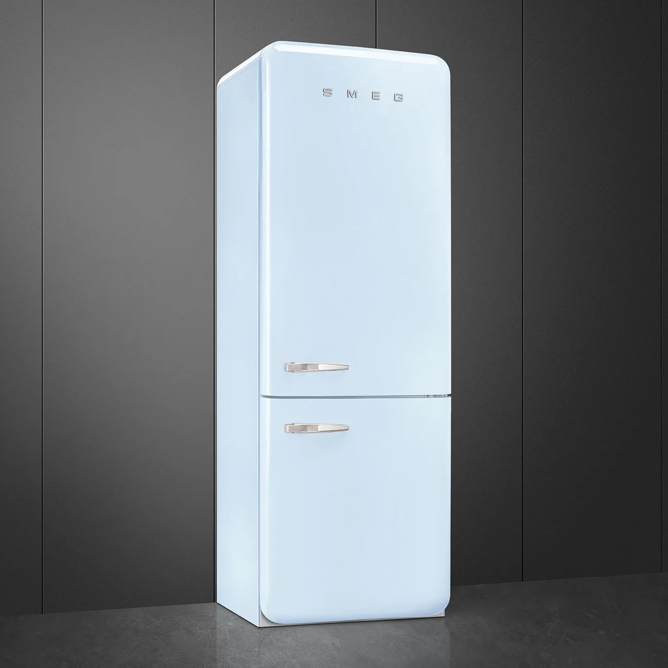 Smeg FAB38RPB6 Retro Dondurucu Altta 2 Kapılı Buzdolabı Pastel Mavi Sağ Menteşe - Görsel 3