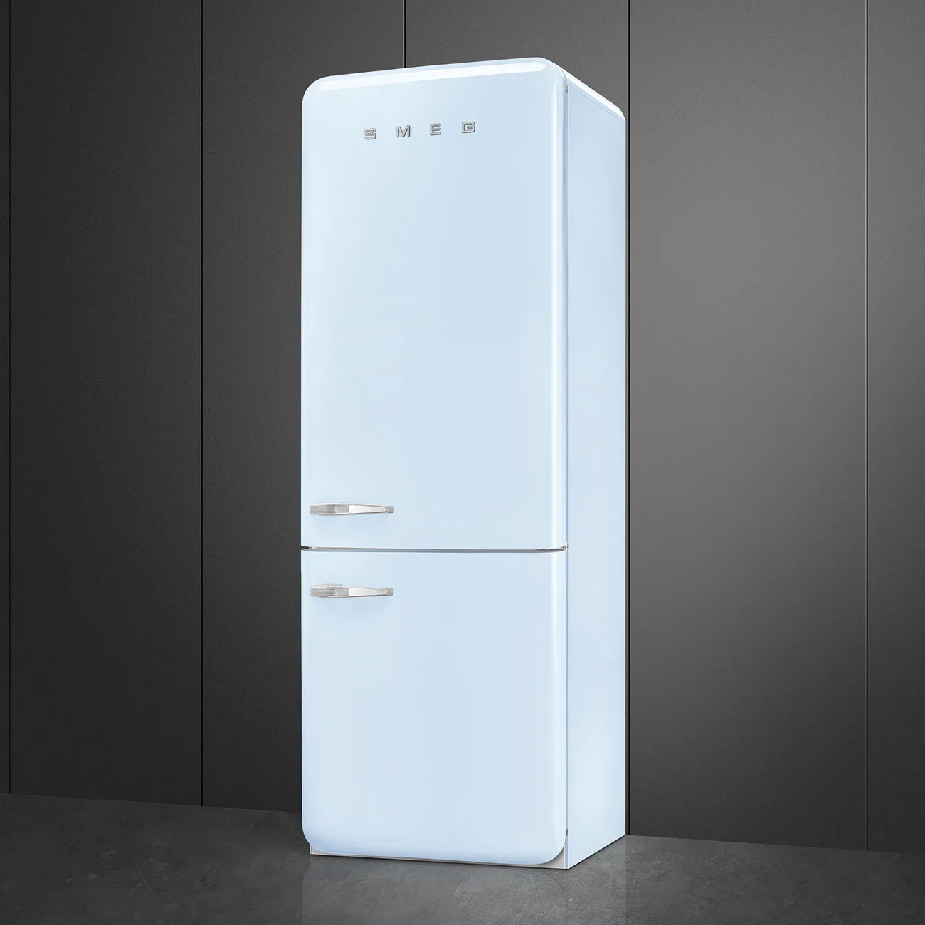 Smeg FAB38RPB6 Retro Dondurucu Altta 2 Kapılı Buzdolabı Pastel Mavi Sağ Menteşe - Görsel 4