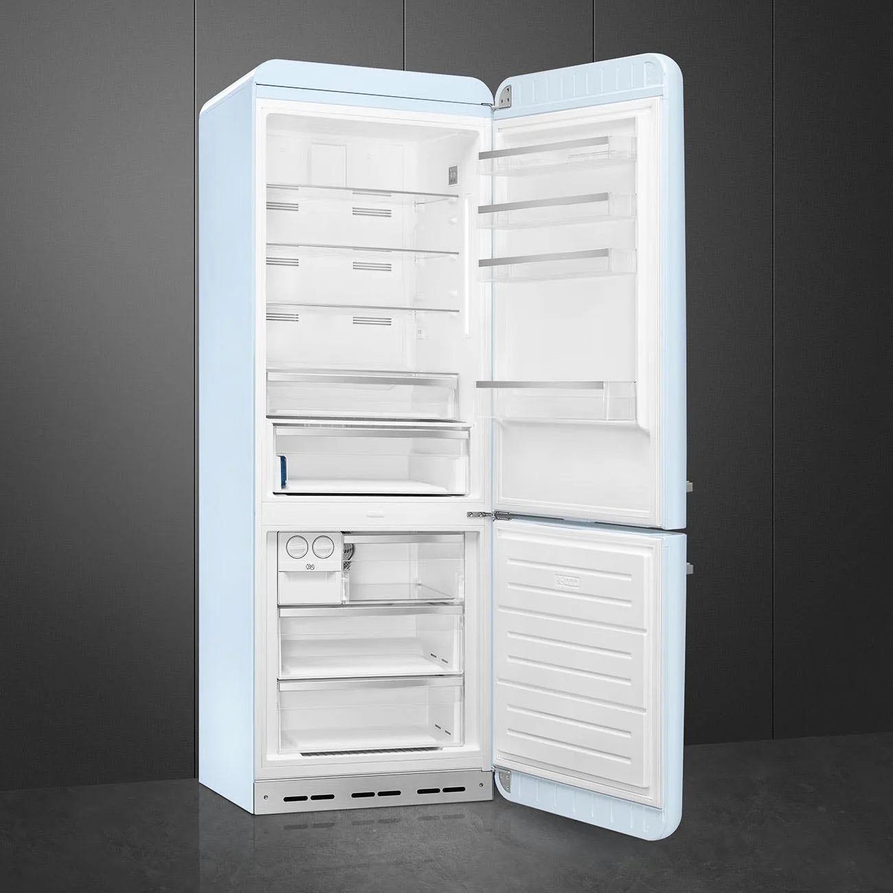 Smeg FAB38RPB6 Retro Dondurucu Altta 2 Kapılı Buzdolabı Pastel Mavi Sağ Menteşe - Görsel 5