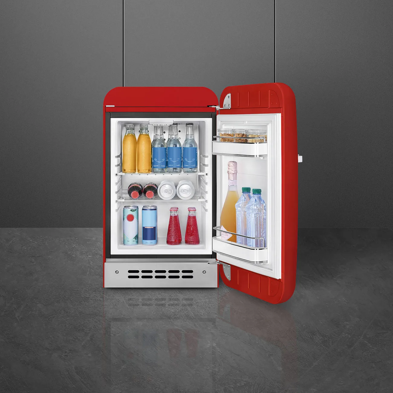 Smeg FAB5RRD6 Retro Mini Soğutucu Kırmızı Sağ Menteşe - Görsel 3