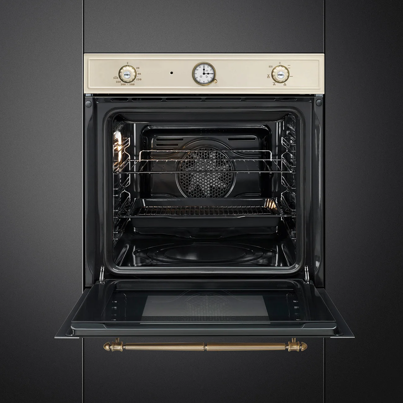 Smeg SFP67C1TPO Cortina Pirolitik Fırın 60 cm. Krem Rustik - Görsel 2