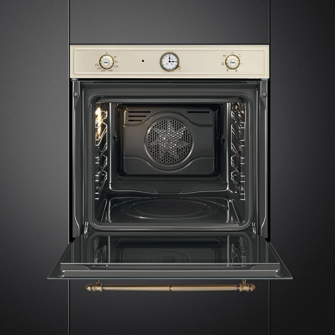 Smeg SFP67C1TPO Cortina Pirolitik Fırın 60 cm. Krem Rustik - Görsel 3