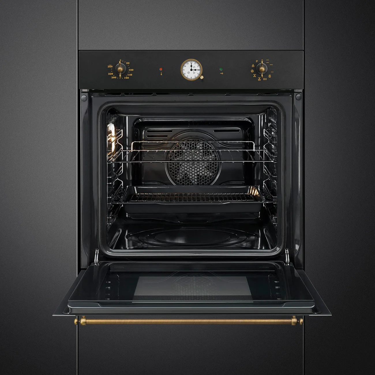 Smeg SFP68C1TAO Colonial Pirolitik Fırın 60 cm. Antrasit Rustik - Görsel 2