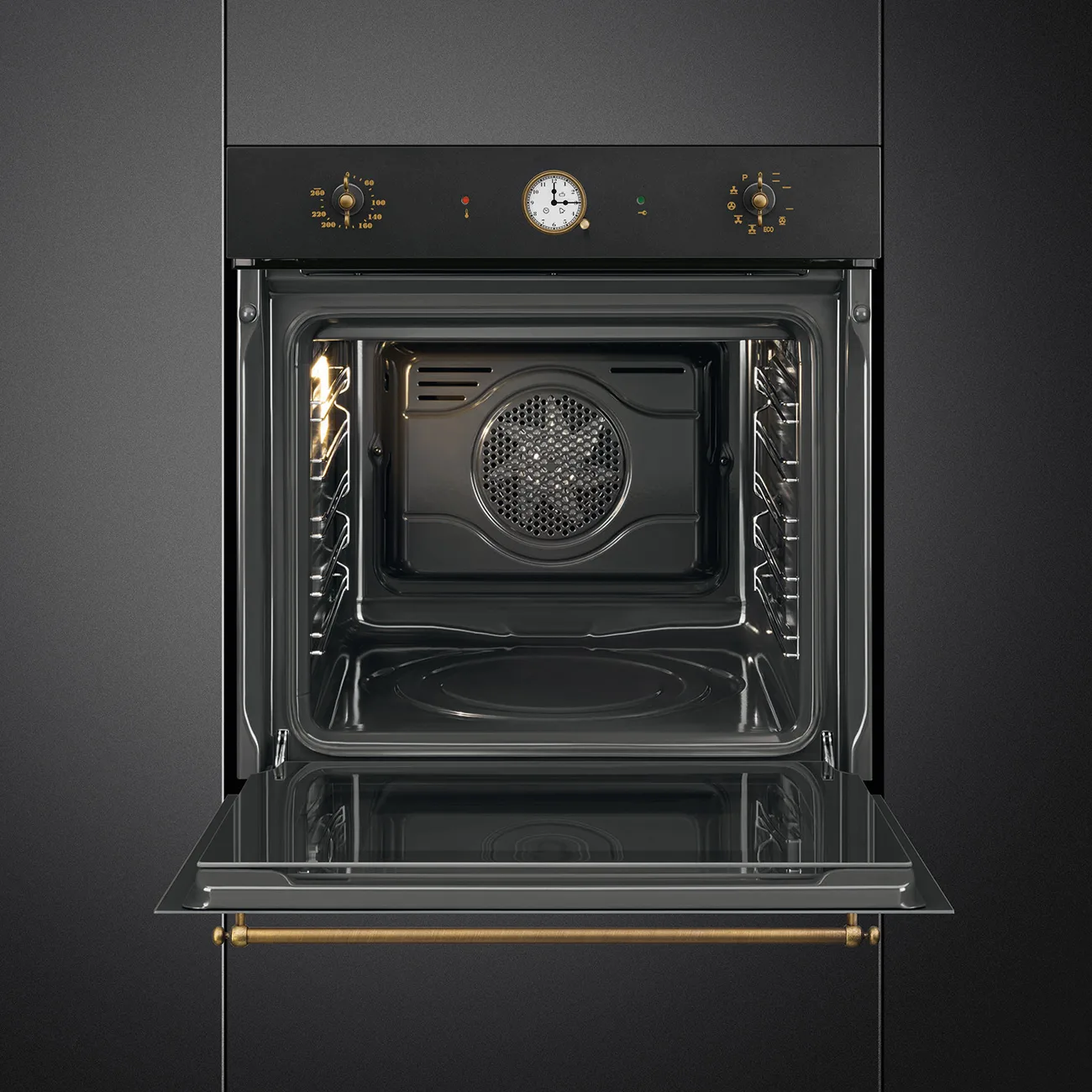 Smeg SFP68C1TAO Colonial Pirolitik Fırın 60 cm. Antrasit Rustik - Görsel 3