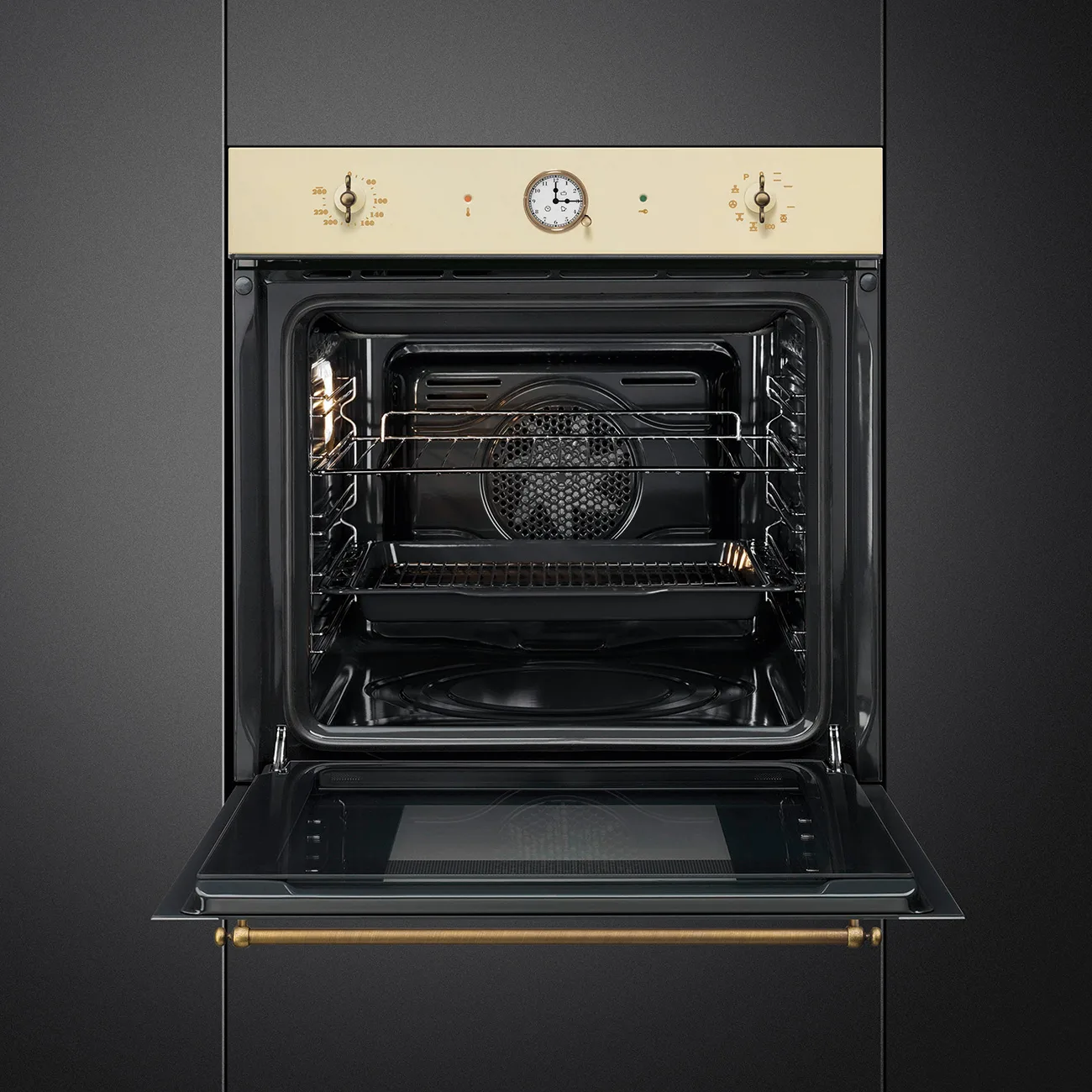 Smeg SFP68C1TPO Colonial Pirolitik Fırın 60 cm. Krem Rustik - Görsel 2