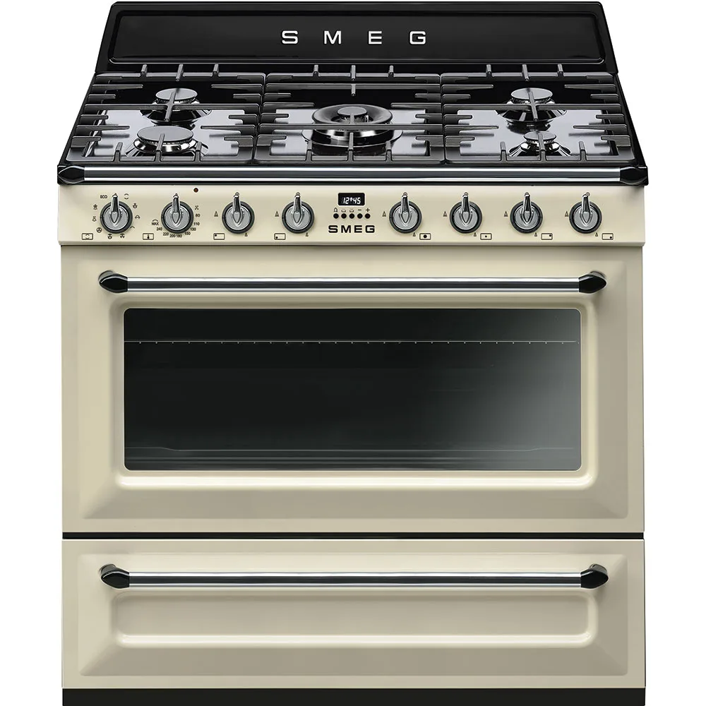 Smeg TR90P2 Victoria Gazlı Kuzine 90 cm. Krem