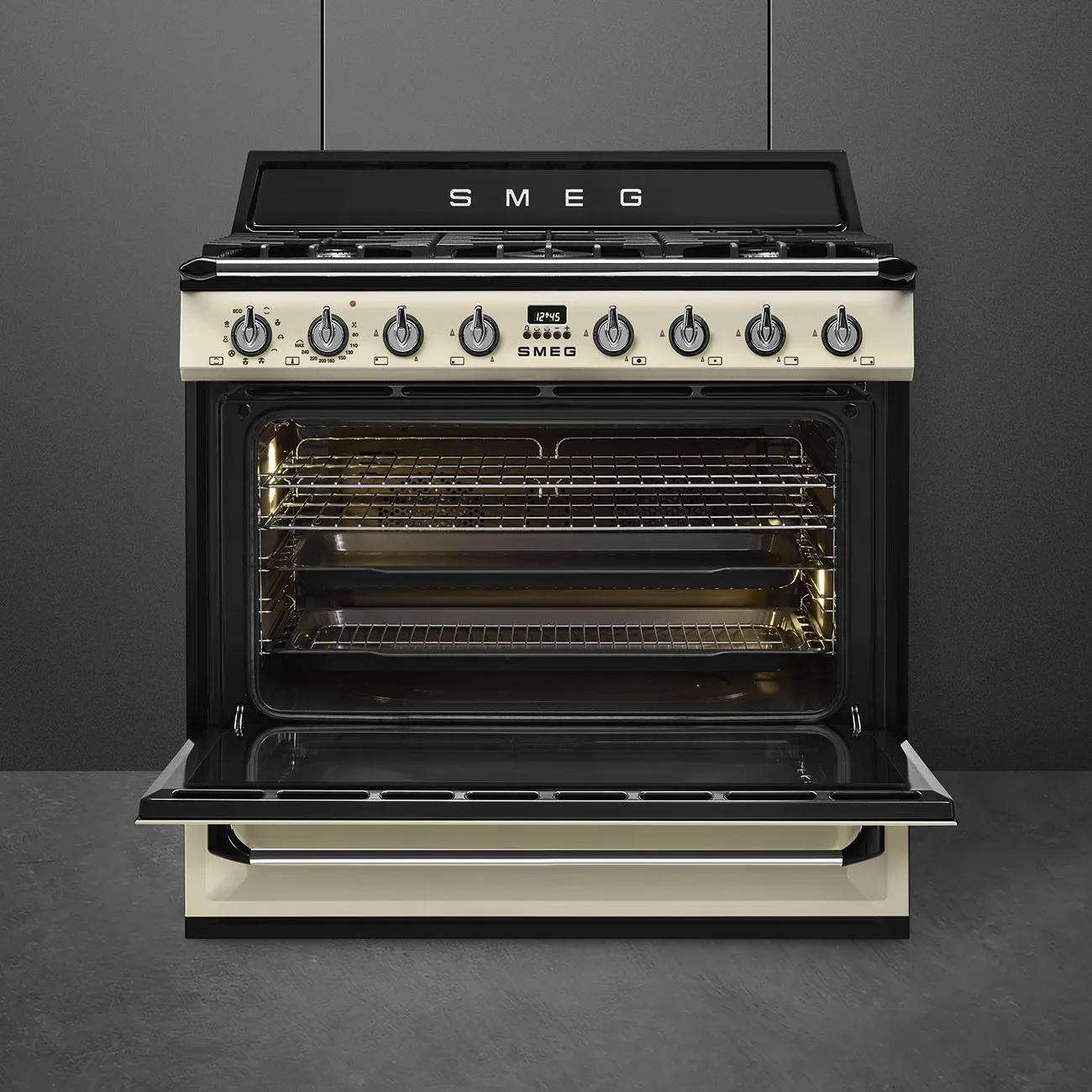 Smeg TR90P2 Victoria Gazlı Kuzine 90 cm. Krem - Görsel 3