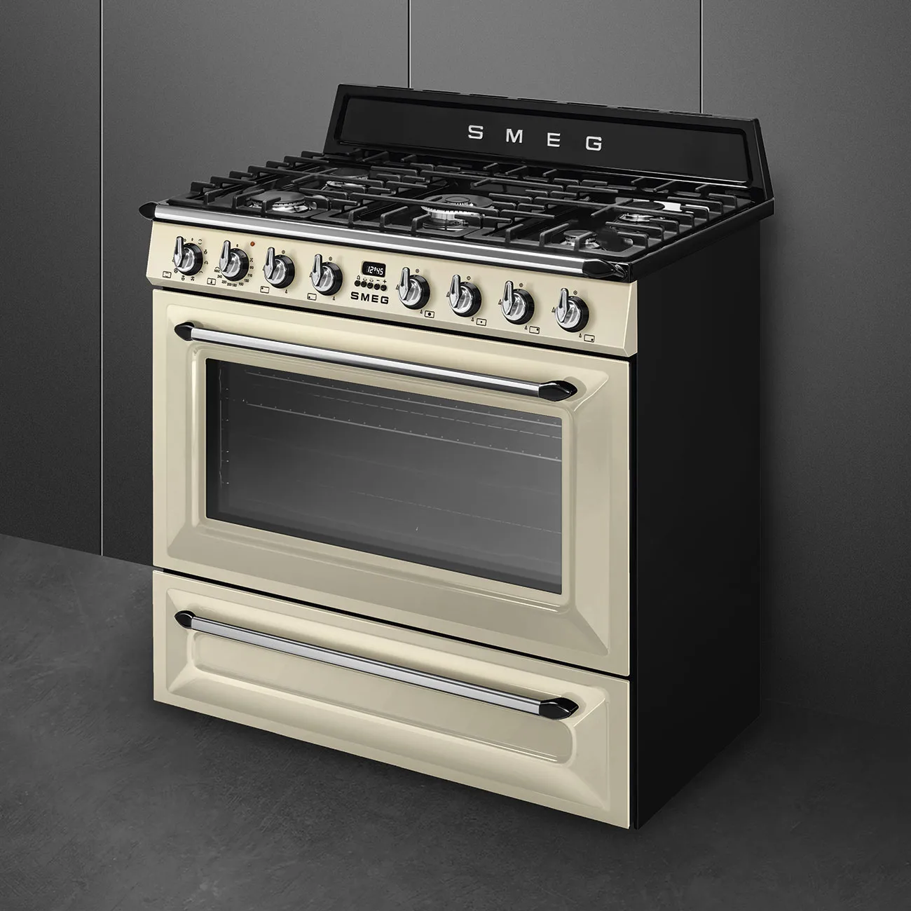 Smeg TR90P2 Victoria Gazlı Kuzine 90 cm. Krem - Görsel 4