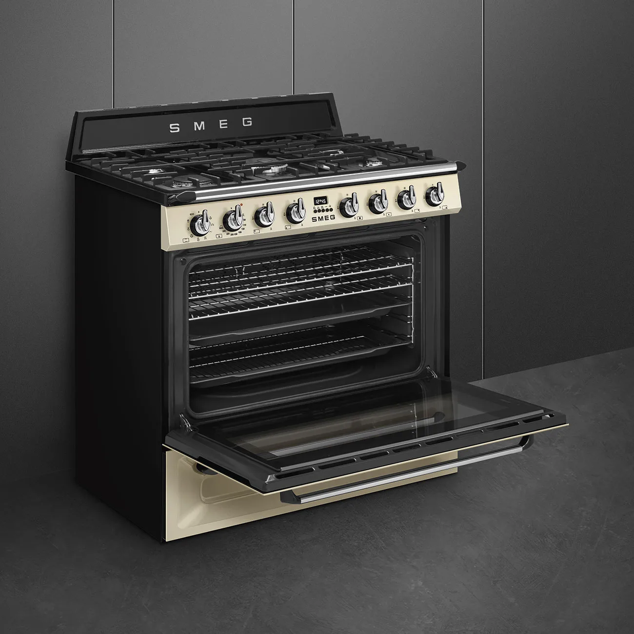 Smeg TR90P2 Victoria Gazlı Kuzine 90 cm. Krem - Görsel 5