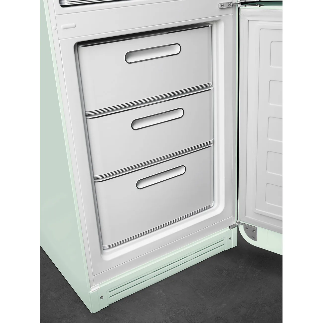 Smeg FAB32RPG6 Retro Dondurucu Altta 2 Kapılı Buzdolabı Pastel Yeşil Sağ Menteşe - Görsel 5