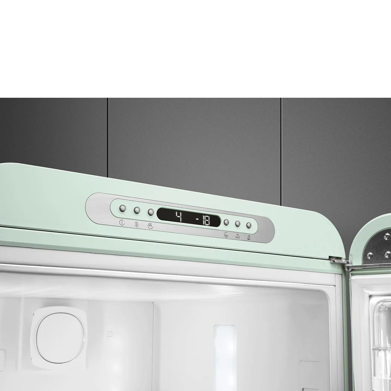 Smeg FAB32RPG6 Retro Dondurucu Altta 2 Kapılı Buzdolabı Pastel Yeşil Sağ Menteşe - Görsel 6