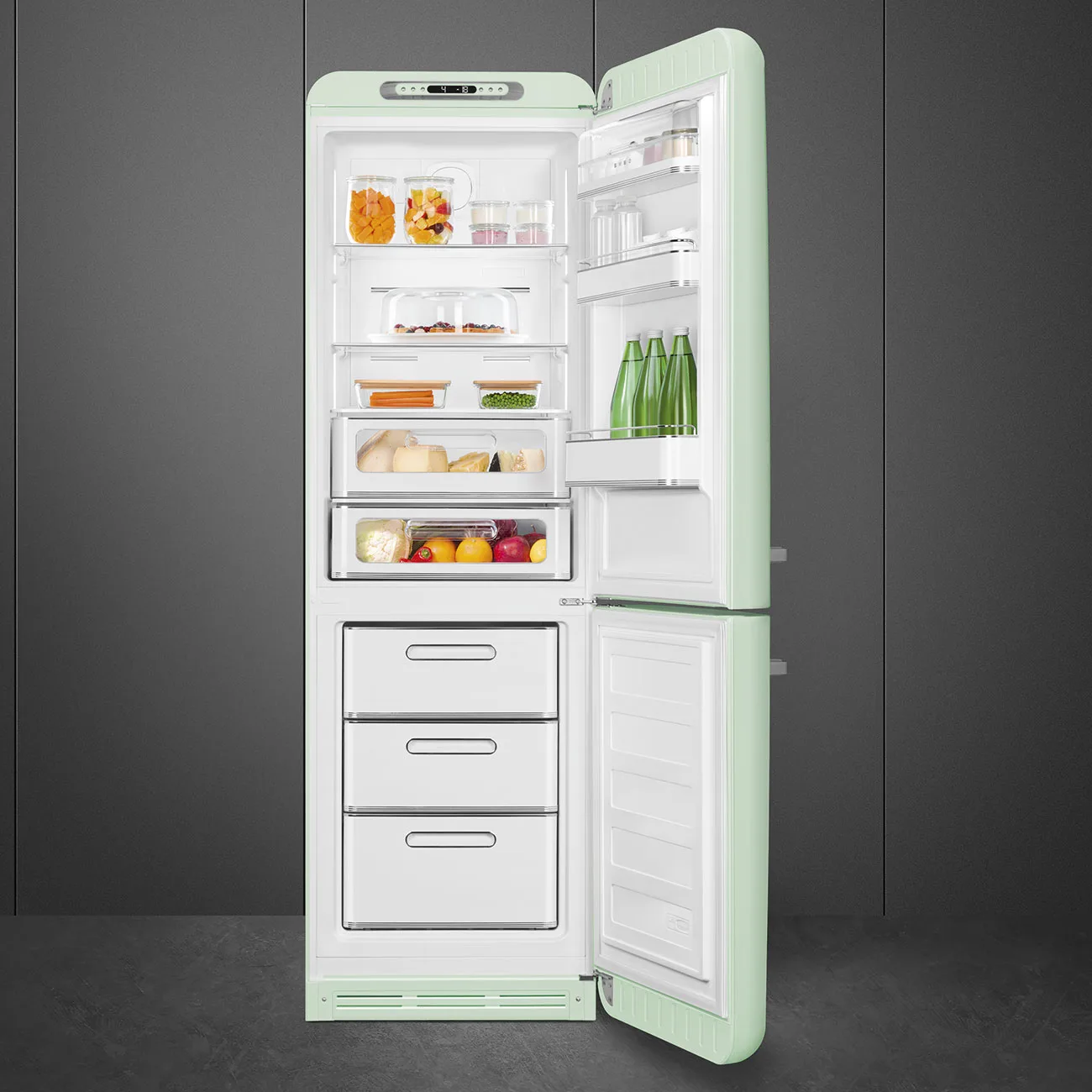 Smeg FAB32RPG6 Retro Dondurucu Altta 2 Kapılı Buzdolabı Pastel Yeşil Sağ Menteşe - Görsel 7