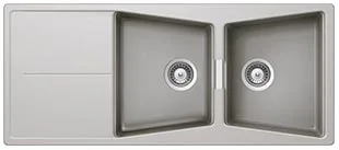 Smeg LC116AL Granit 2 Göz Ortak Damlalıklı Evye Aluminyum Renk