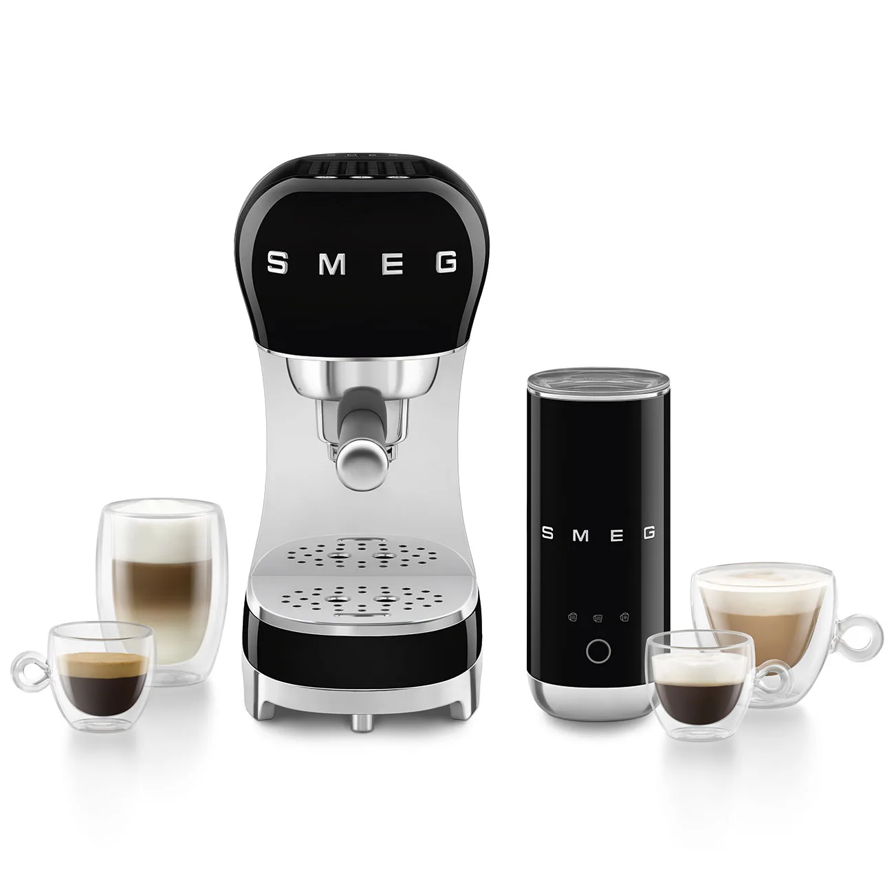 Smeg ECF12BLEU Espresso Makinesi Siyah + Süt Köpürtme - Görsel 6